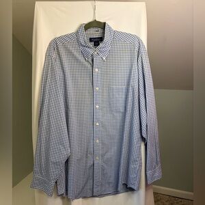 Brooks Brothers Blue & White Gingham Button-Down Dress Shirt size Large